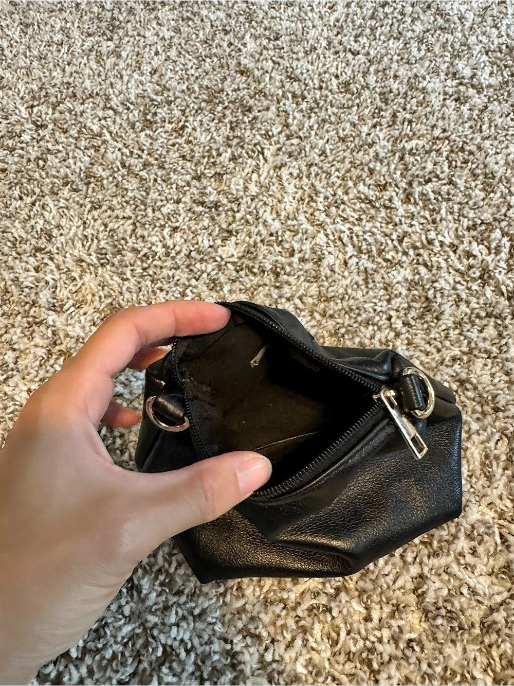 Anthropologie Black Cosmetic Bag Like New - Picture 4 of 9